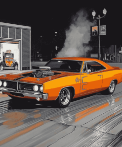 1970 Super Bee Hemi Engine Diamond Painting