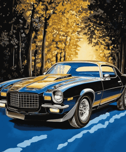 1972 Camaro Car Engine Diamond Painting