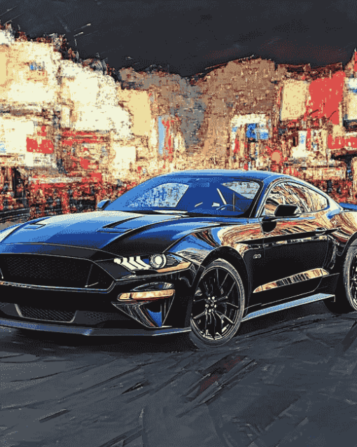 2018 GT Mustang Black Diamond Painting