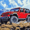 2018 Jeep Wrangler Red Engine Diamond Painting