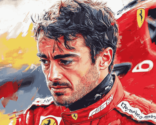 "Charles Leclerc Legendary Racing Diamond Painting"