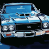 70s Blue Classic Car Diamond Painting