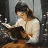 A Girl Reading Diamond Painting