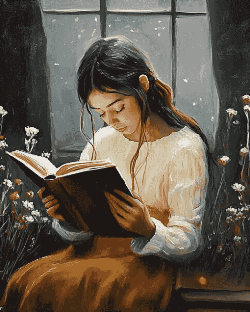 A Girl Reading Diamond Painting