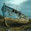 Abandoned Fishing Vessel Diamond Painting