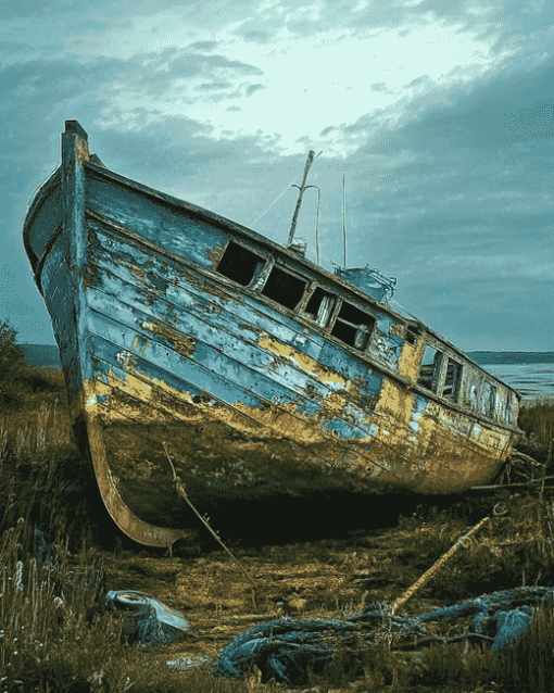 Abandoned Fishing Vessel Diamond Painting