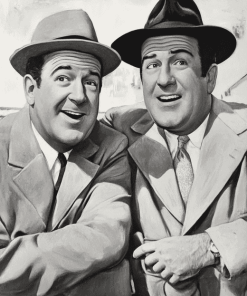 Abbot And Costello Black And White Diamond Painting