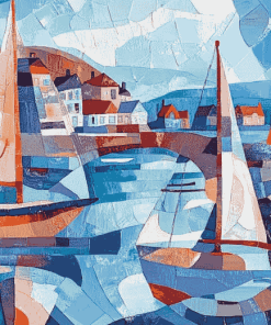 Abstract Aberdovey Boat Scene Diamond Painting