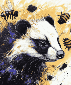 Abstract Badger and Bee Diamond Painting