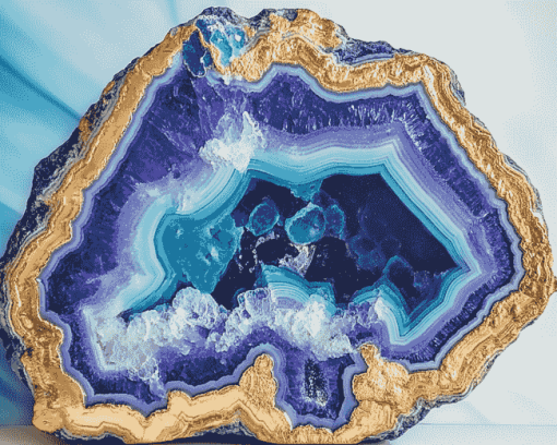 Abstract Blue Geode Diamond Painting