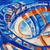 Abstract Blue Roller Coaster Diamond Painting