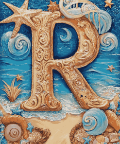 Abstract Letter R Monogram Diamond Painting