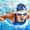 Abstract Swimmer Art Diamond Painting