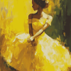 Abstract Yellow Dress Woman Diamond Painting