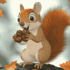 Acorn Collecting Squirrels Diamond Painting