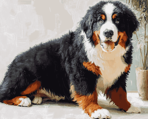 Adorable Bernese Mountain Puppies Diamond Painting