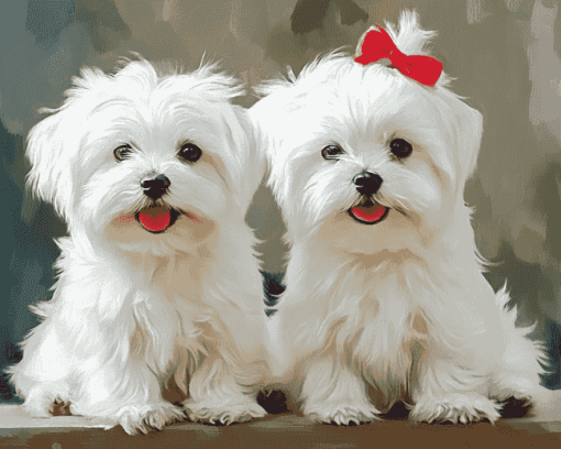 Adorable Maltese Dogs Diamond Painting