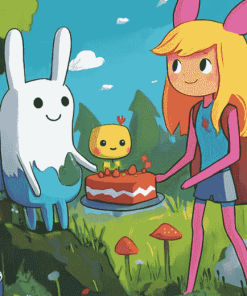 Adventure Time Fionna and Cake Animation Diamond Painting