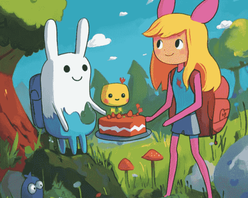 Adventure Time Fionna and Cake Animation Diamond Painting