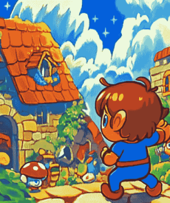 Aesthetic Alex Kidd Animations Diamond Painting