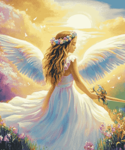 Aesthetic Angelic Sisters in Heaven Diamond Painting