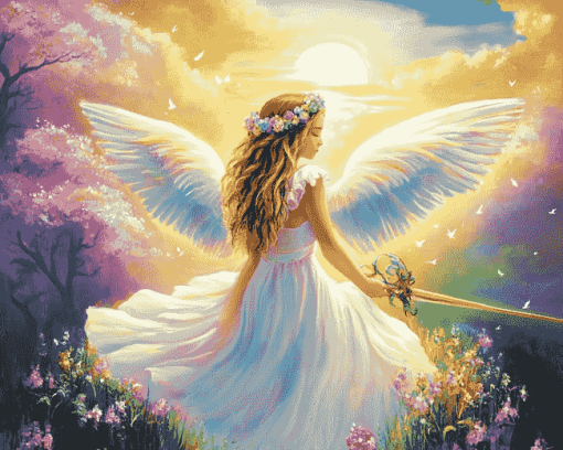 Aesthetic Angelic Sisters in Heaven Diamond Painting