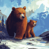 Aesthetic Animated Bears Diamond Painting