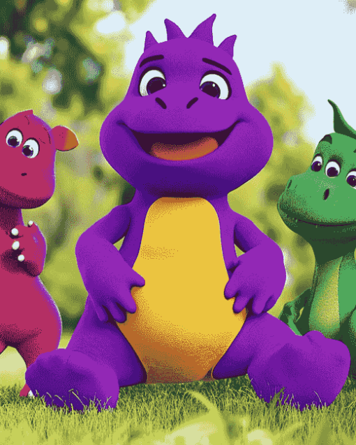 Aesthetic Barney Friends Animation Diamond Painting