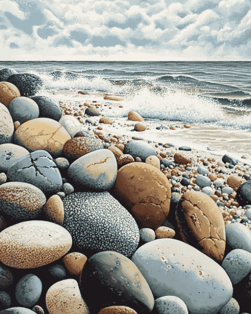 Aesthetic Beach Stones Diamond Painting