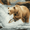 Aesthetic Bear River Scene Diamond Painting