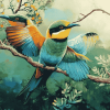 Aesthetic Bee Eater Birds Diamond Painting