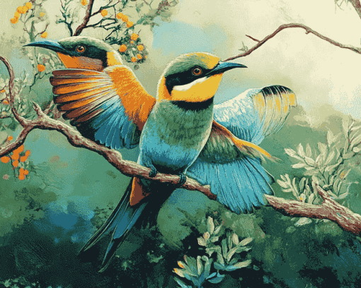 Aesthetic Bee Eater Birds Diamond Painting