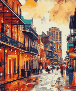 Aesthetic Bourbon Cityscape Diamond Painting