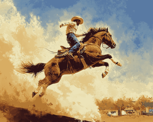 Aesthetic Bucking Bronco Diamond Painting