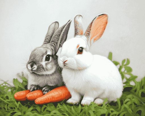 Aesthetic Bunny Art Diamond Painting