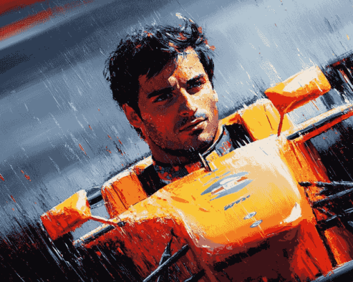 Aesthetic Carlos Sainz Racing Diamond Painting