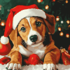 Aesthetic Christmas Puppies Diamond Painting