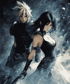 Aesthetic Cloud and Tifa Anime Diamond Painting