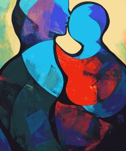 Aesthetic Colorful Mother and Son Diamond Painting