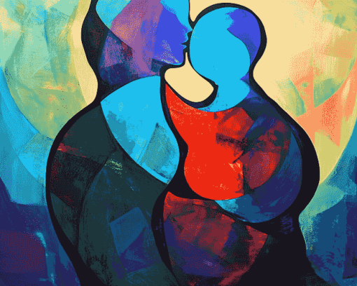 Aesthetic Colorful Mother and Son Diamond Painting