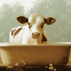 Aesthetic Cow Bathtub Diamond Painting