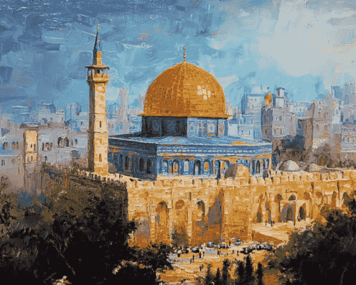 Aesthetic Dome Of The Rock Diamond Painting