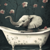 Aesthetic Elephant in Bathtub Diamond Painting