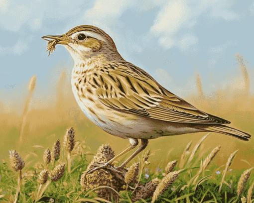 Aesthetic Eurasian Skylark Diamond Painting