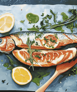 Aesthetic Fish Cuisine Diamond Painting