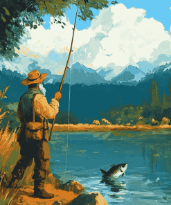 Aesthetic Fishing Landscape Diamond Painting