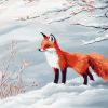 Aesthetic Fox in Snow Diamond Painting