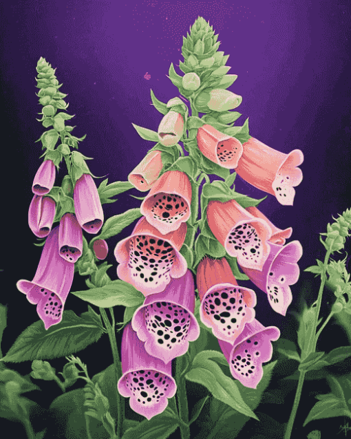 Aesthetic Foxglove Blossoms Diamond Painting