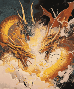 Aesthetic Ghidorah Fantasy Diamond Painting