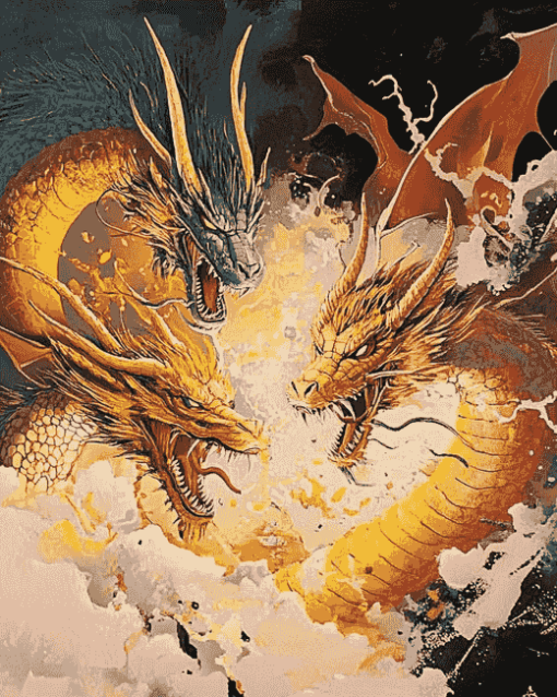 Aesthetic Ghidorah Fantasy Diamond Painting